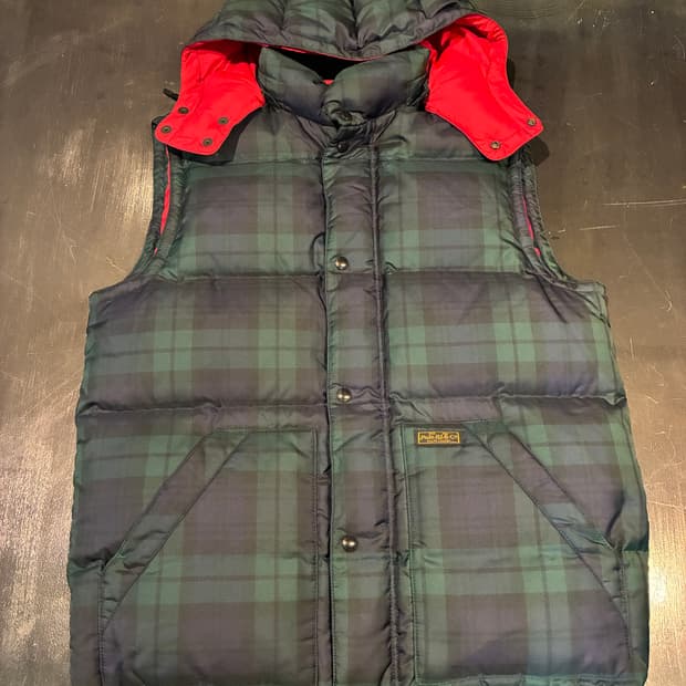 L) 폴로 타탄체크 조끼 패딩