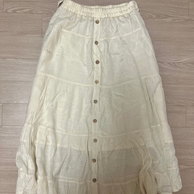 모리걸 빈티지 우드단추 대장 롱스커트 치마