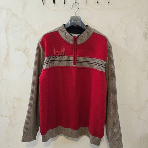 FILA GOLF 남성 하프집업 니트 100