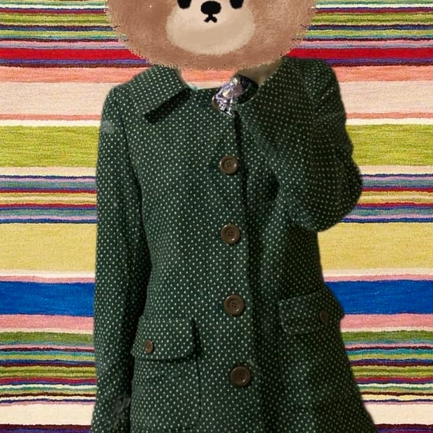 모리걸 일본빈티지 하구미 스즈코 히피 크리스마스 도트 코트