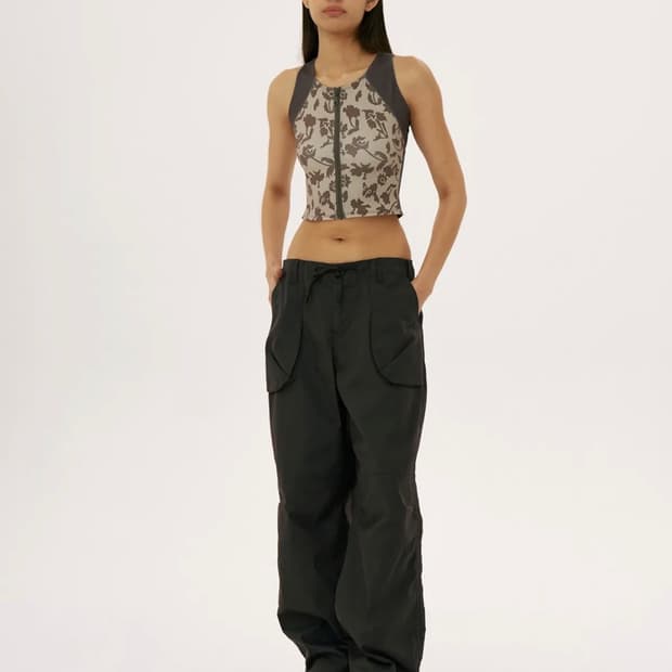 웰빙익스프레스 Wide String Pants Charcoal M