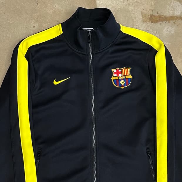 M 나이키 바르셀로나 옐로우라인 블랙 트랙탑