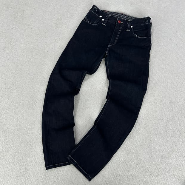 리바이스 다크 데님 바지 
