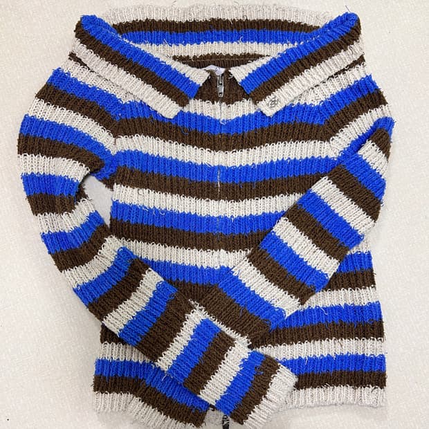 kijun 기준 스트라이프 브라운 가디건