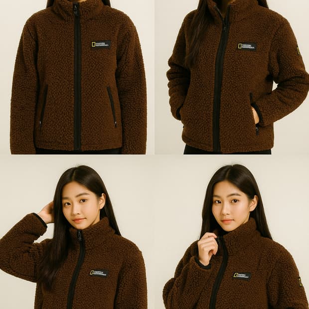 내셔널지오그래픽 브라운 후리스 여성 L 62 55