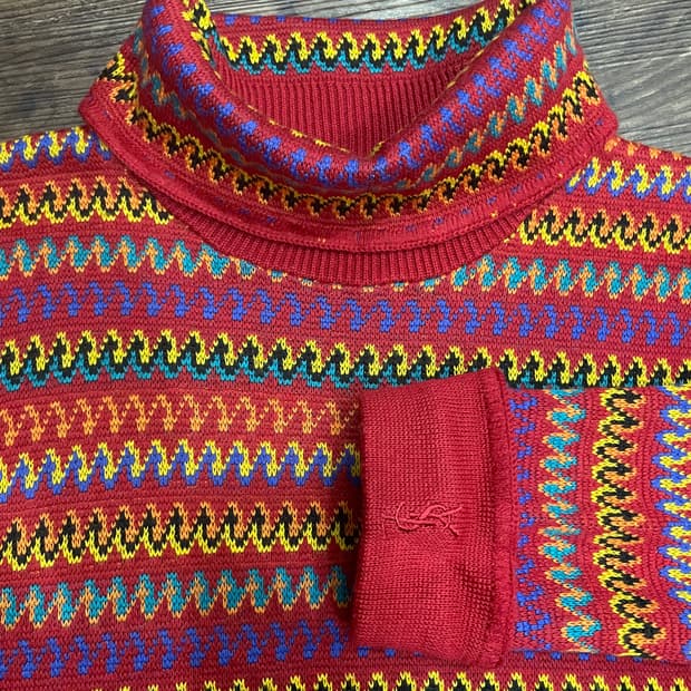 (유일매물) 입생로랑 YSL 일본판 자수로고 패턴 니트 스웨터