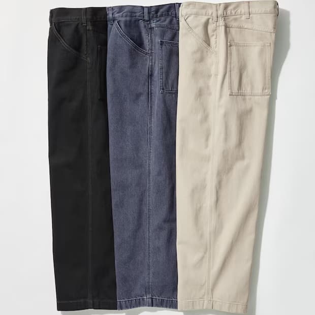 유니클로 와이드핏컬러진 블랙 29