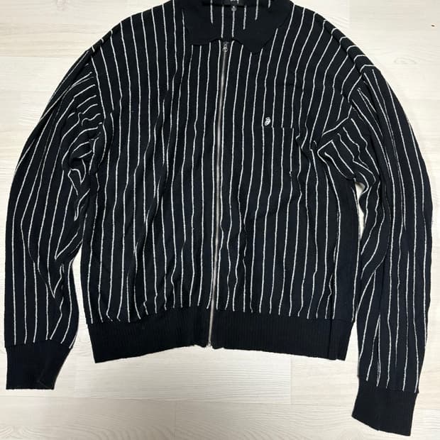 stussy / LS Zip Polo / Black / XL