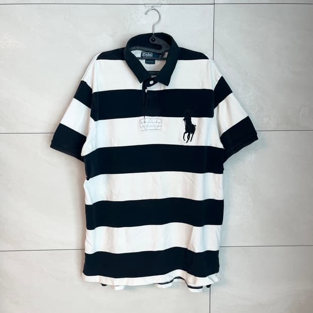 [2XL] 폴로 랄프로렌 빅포니 스트라이프 반팔 카라 티셔츠 