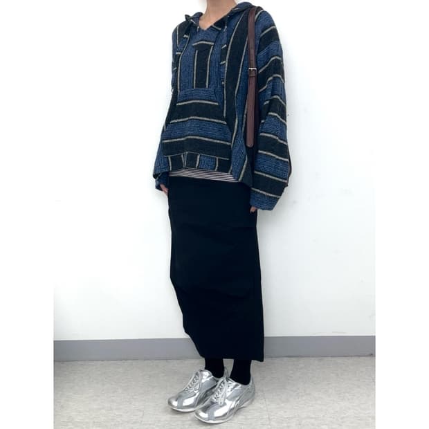 빈티지 블랙 셔링 스커트