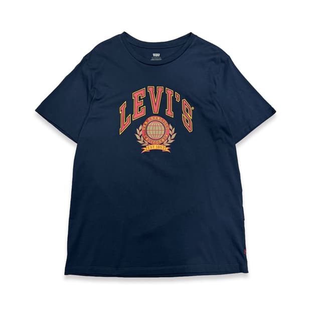 리바이스(Levi's) 네이비컬러 월계수 아치 로고 코튼 반팔