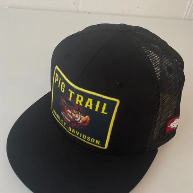 할리데이비슨 피그 트레일 자수 매쉬 메쉬 모자 트러커캡 스냅백 새제품