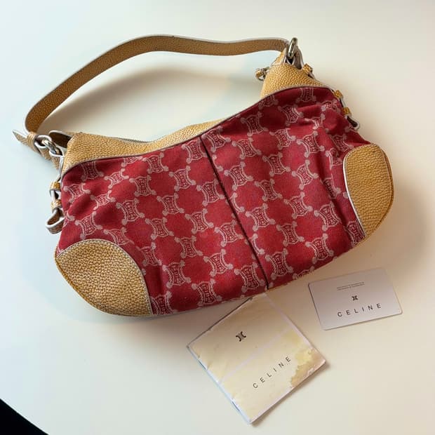 셀린느 트리옹프 자카드 호보백 숄더백 (OS)