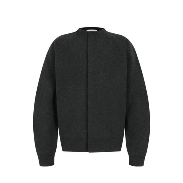 [L]아모멘토 라운디드 슬리브 가디건 차콜 그레이