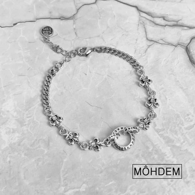 (Unise) 크로스6 실버 체인팔찌