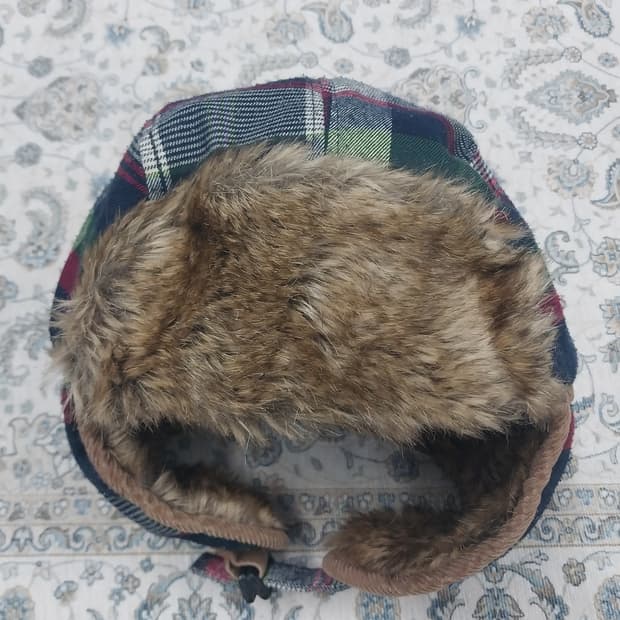 빈티지 체크 헌팅캡 귀달이 모자