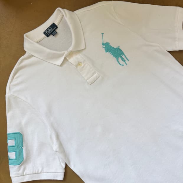 폴로 랄프로렌 민트 빅포니 화이트 카라 반팔티