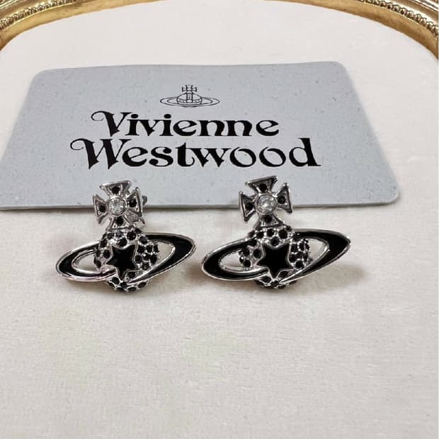 비비안웨스트우드 아카이브 블랙스타 orb 귀걸이