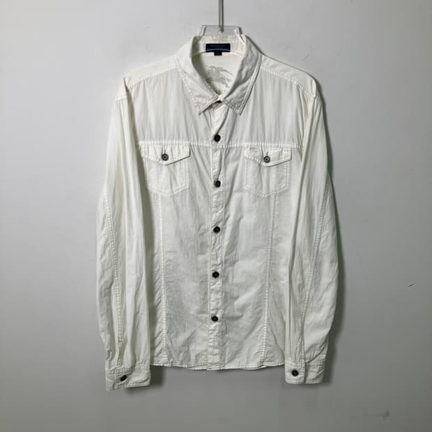 버버리 블루라벨 화이트 옥스포드 셔츠 XL