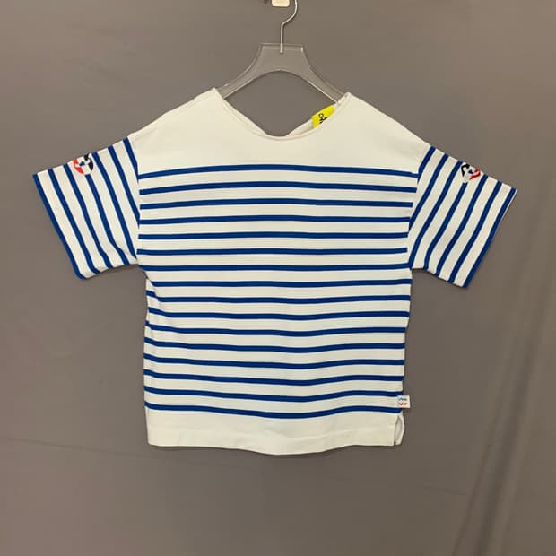 럭키슈에뜨 마린 스트라이프 단가라 오버핏 반팔티