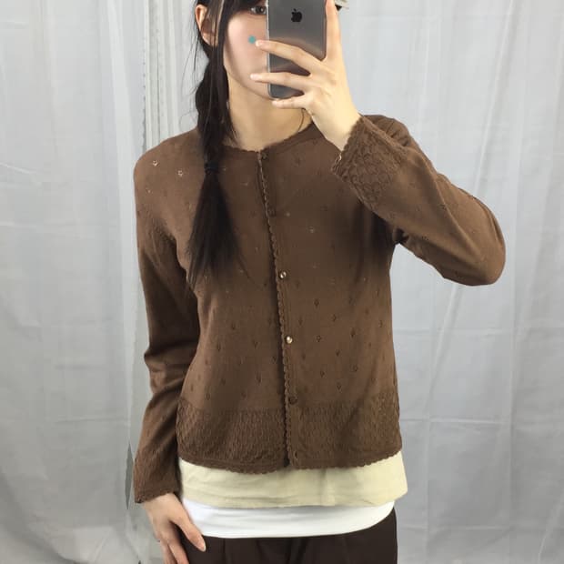 Jpn Mori Girl Brown Knit Cardigan