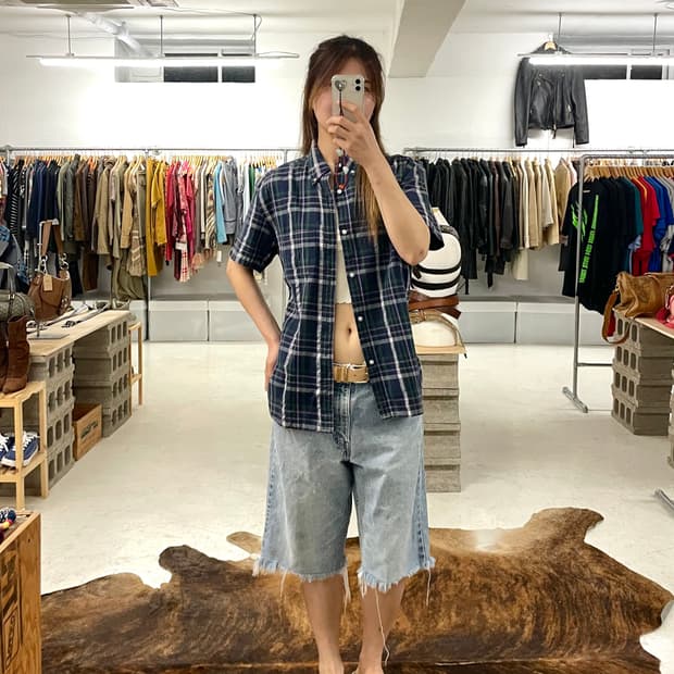 BEAMS madras check shirts