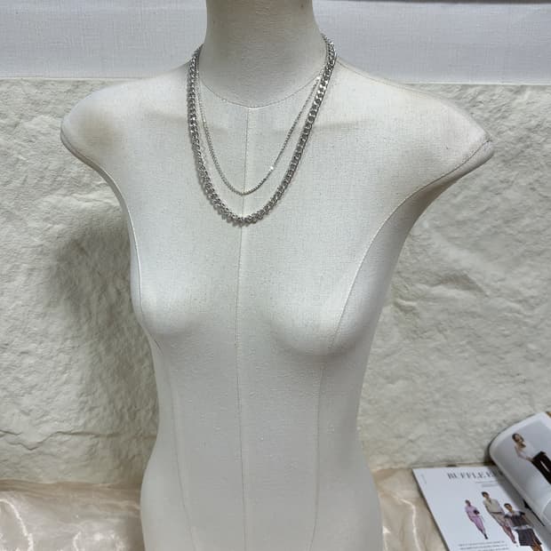 빈티지 마테 쿠바체인 레이어드 목걸이