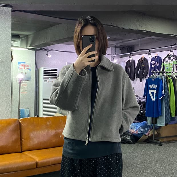 라퍼지 우먼스 모직 그레이 투웨이 자켓 B2868