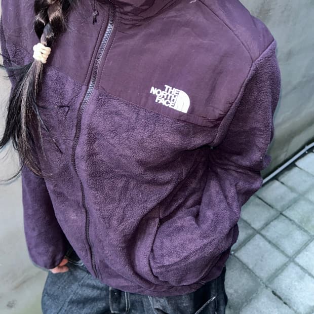 THE NORTH FACE 버건디 플리스 집업