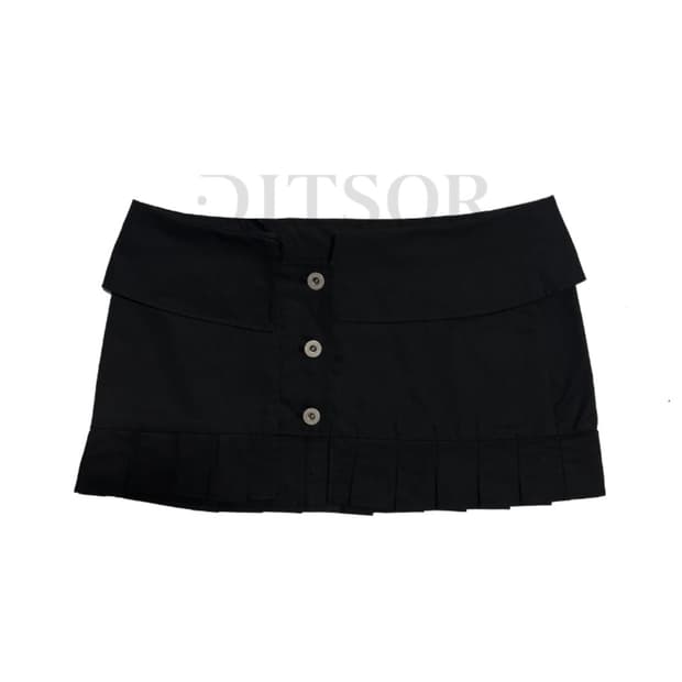 딧소어 Maven Strap Pleats Skirt black