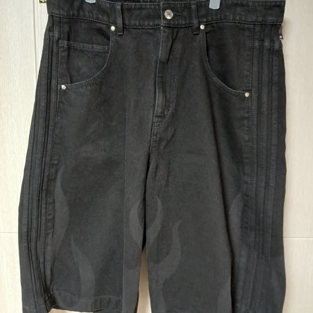 아디다스 플레임 버뮤다 데님팬츠 36