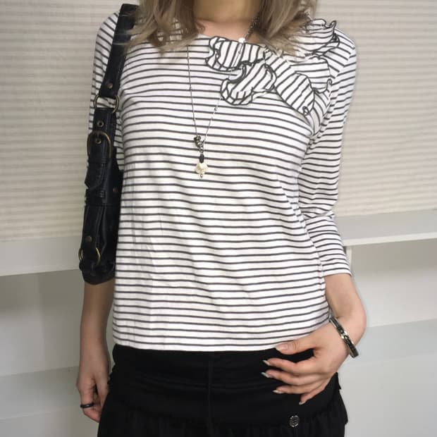 jpn vintage ribbon stripe t-shirt