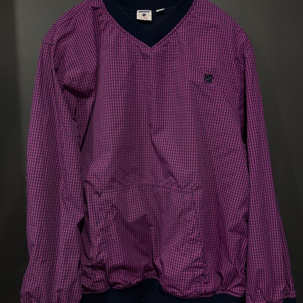 (XL) 언디핏 V넥 체크 나일론 풀오버