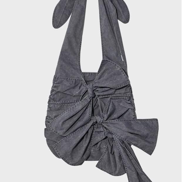 WASHED RUCHED BAG (INDIGO)