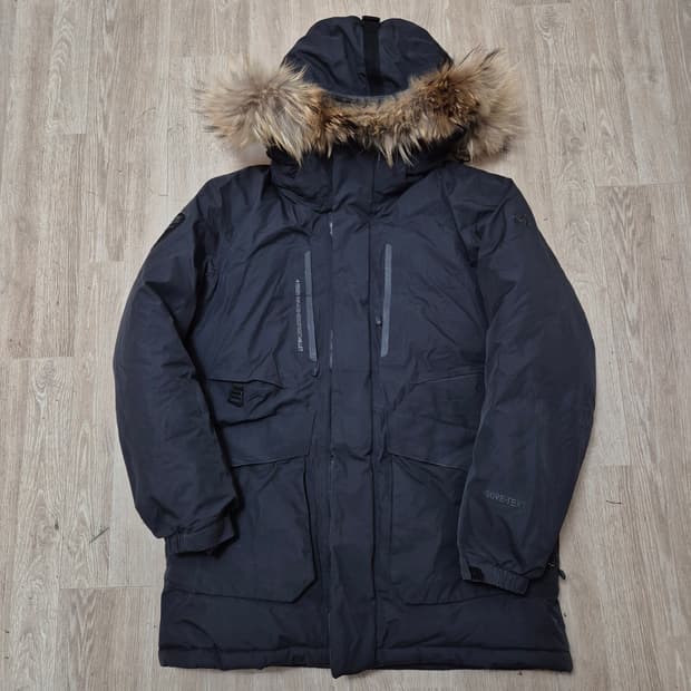 밀레 고어텍스 구스다운 라쿤퍼후드 패딩 점퍼 XL(105)