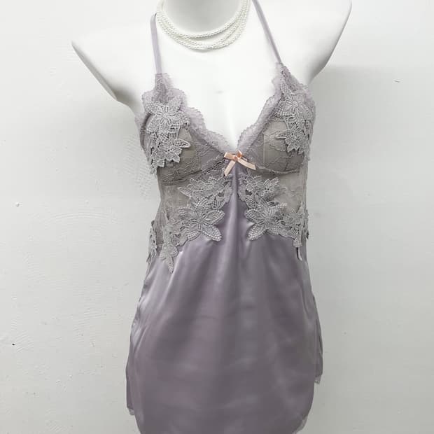 페어리 새틴 레이스 슬립