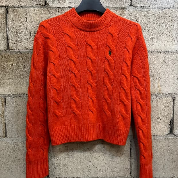 폴로 랄프로렌 오렌지 울 니트