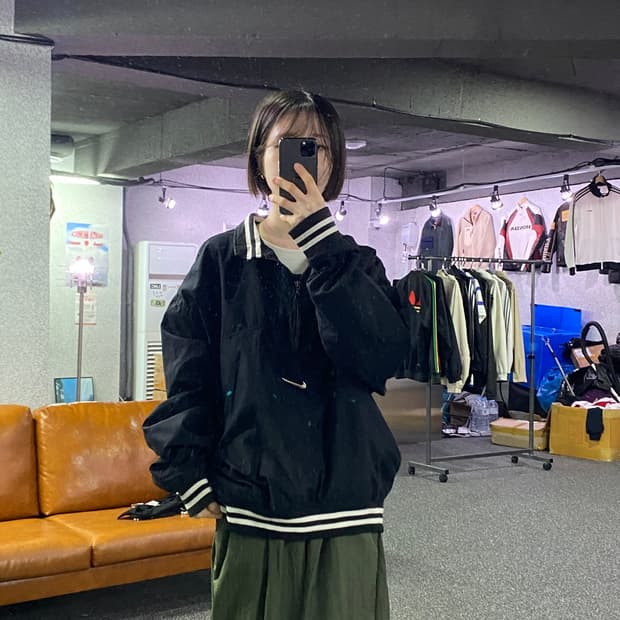 나이키 미들스우시 아노락 블랙 웜업 B4540