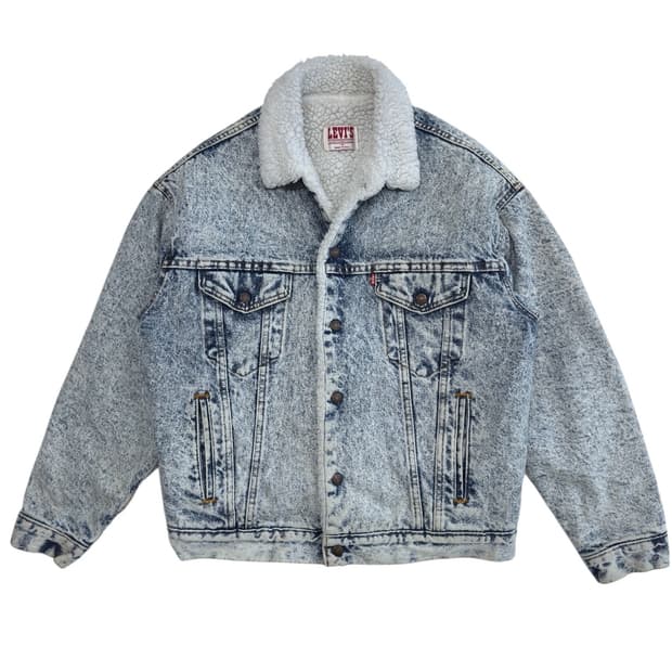 80‘s 리바이스 애시드워시 쉐르파 데님자켓 made in usa