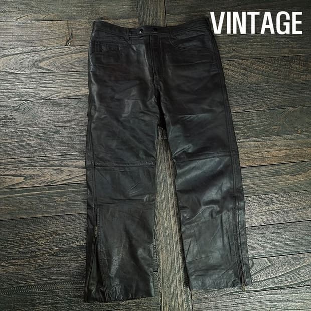 [빈티지] 리얼 카우 레더 소가죽 팬츠 바지 M19156 