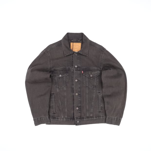 S 리바이스 프리미엄 흑청 데님 트러커 자켓 4238