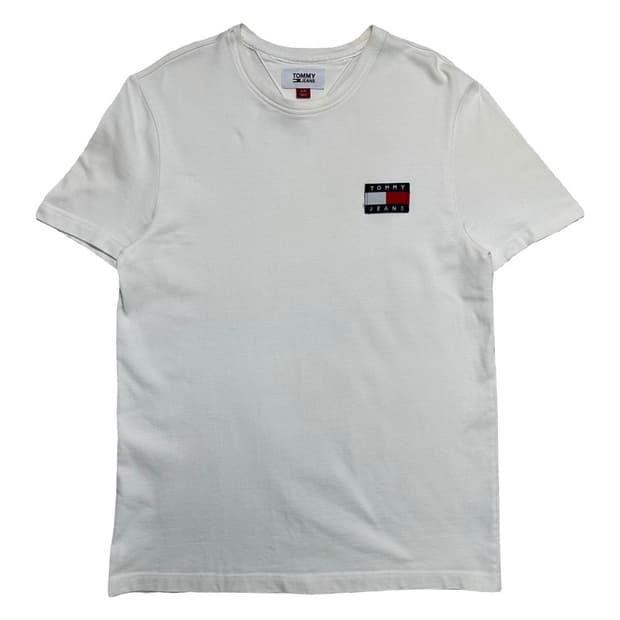 TOMMY JEANS 로고 반팔티 화이트 S