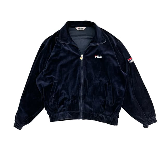 휠라 네이비 벨루어 져지