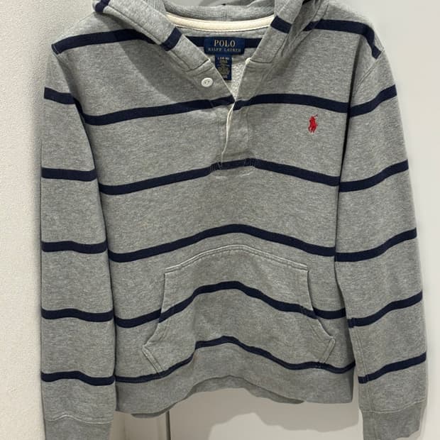폴로 스트라이프 후드티 