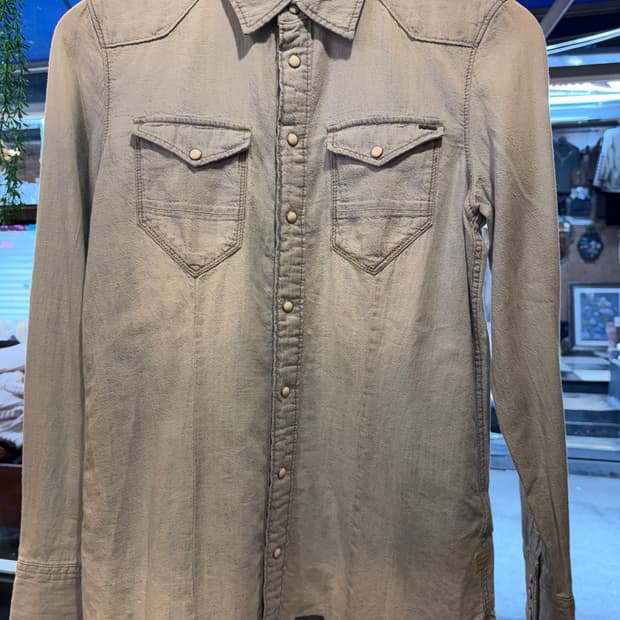 지스타 로우 연청 데님 셔츠