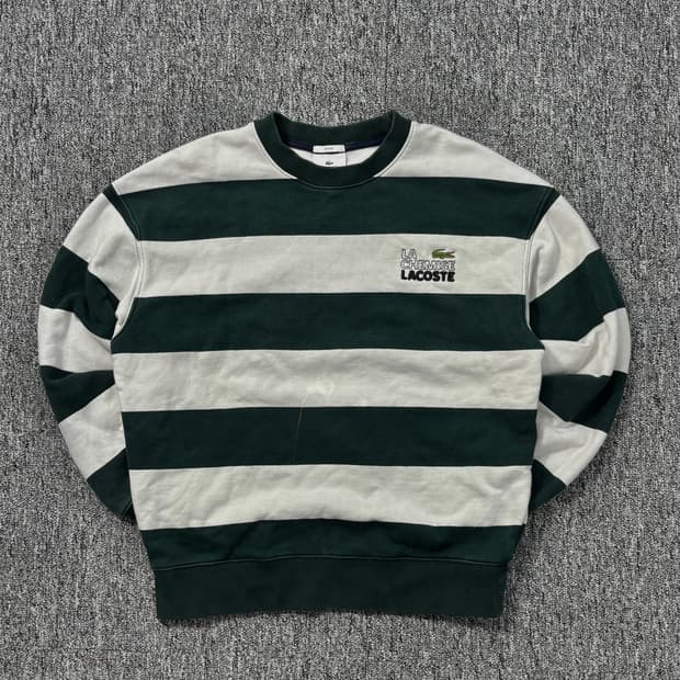 라코스테 라이브 스트라이프 플리스 스웻셔츠