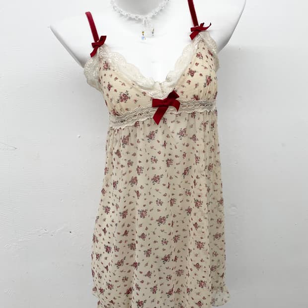 러블리 코지모리 리본 레이스 슬립