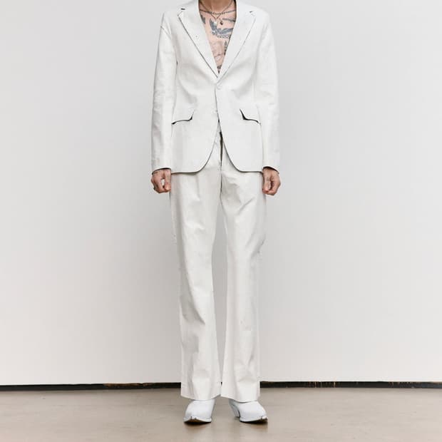 [IT46] mm6 margiela 화이트 페인티드 자켓