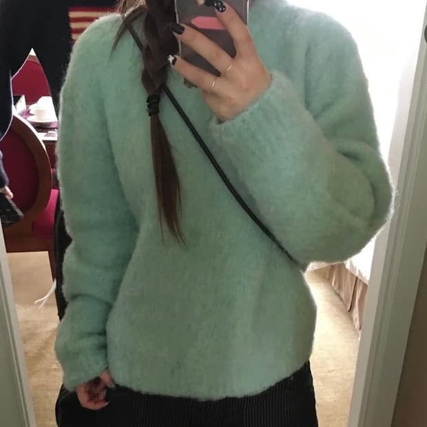 아워캐비넷 캔디 민트 니트