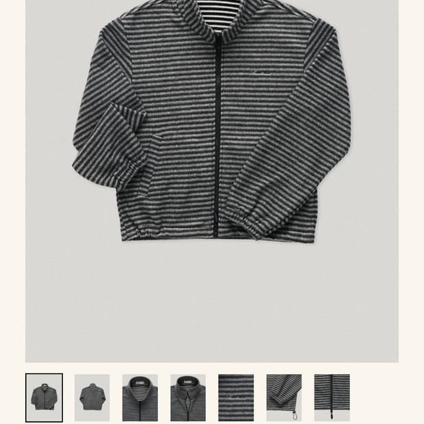 스무드무드 스트라이프 플리스 차콜